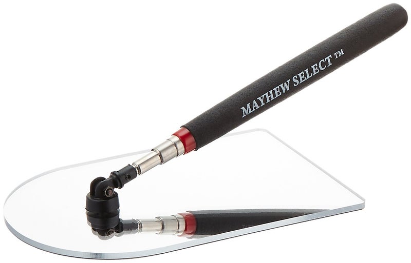 Mayhew Tools 17765 TeleMirror Telescoping Acrylic Mirror, 4" x 6", Black - Image 1